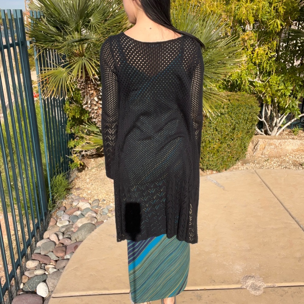 Chic vintage  Black Crochet sweater.